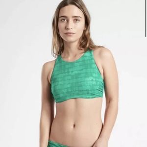 Athleta Maldives Printed Bikini Top size 32B/C Teal